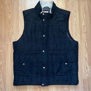Ruff Hewn Black‎ Puffer Vest Women’s Size Large Quilted Full Zip Sherpa Collar